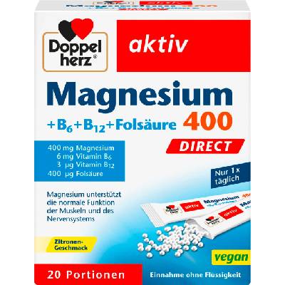 Doppelherz aktiv магнезий 400 + B6 + B12 + фолиева киселина Direct - 20 сашета