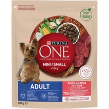 Purina One Mini/Small Dog Adult hovädzie s ryžou 0,8 kg