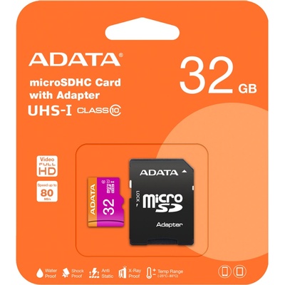 ADATA Premier microSDHC 32GB UHS-I U1 + adapter AUSDH32GUICL10-RA1