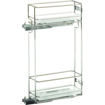VIBO Dvojkôš do horných skriniek STANDARD 150 mm s plastovými nádobami / Chróm - Pravý / 150 mm / 300 mm