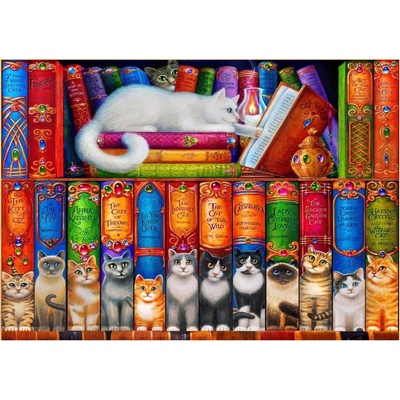 Bluebird Puzzle - Puzzle Cat Bookshelf - 1 000 piese