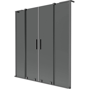 Mexen Velar L Двоен параван за вана, плъзгащ се, 2-частен, 140 x 150 см, графит, gun (896-140-003-42-95)