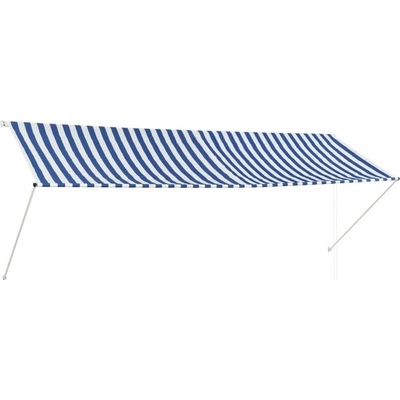 Greatstore Zatahovací markýza modro-bílá 350 x 150 cm