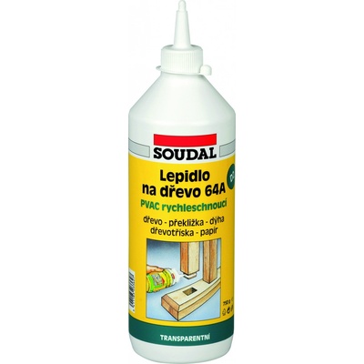 SOUDAL 64A lepidlo na drevo rýchloschnúci 750g, biele