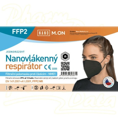 Nano M.ON nanovlákenný respirátor FFP2 černý 1 ks