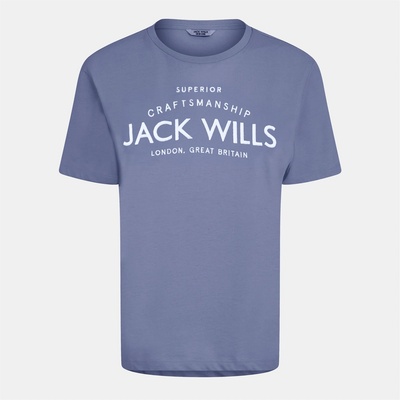 Jack Wills Дамска тениска Jack Wills Forstal Boyfriend T-Shirt Ladies - Dusky Blue