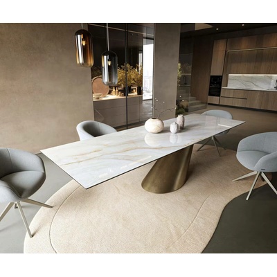 DELIFE Edge 300 x 100 cm keramika Onyx Pearl Cono metalická zlatá