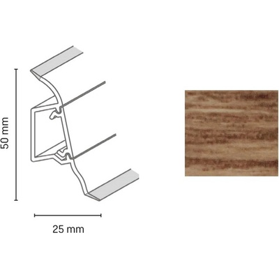 Döllken obvodová lišta SLK50 W280 Dub cottage 50x25 mm 2,5 m