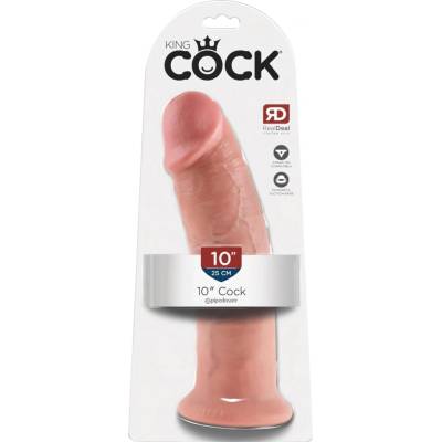 King Cock realistické dildo s přísavkou 25 cm tmavá tělová