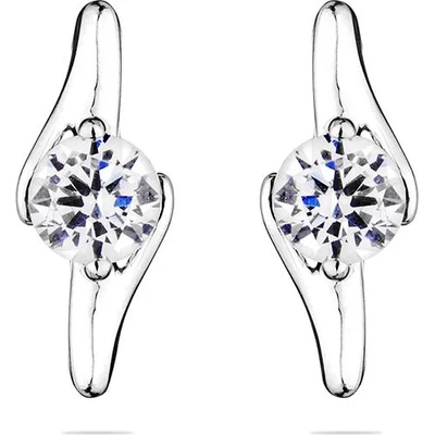 Swan Сребърни обици с камъчета от циркон END301E Swan