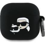 Karl Lagerfeld Калъф за Apple AirPods 4 - Karl Lagerfeld Silicone Karl&Chaupette Head 3D (KLA4RUNKCHK) - Черен