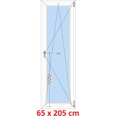 Soft Plastové okno 65x205 cm, otevíravé a sklopné, Antracit struktura/Antracit struktura