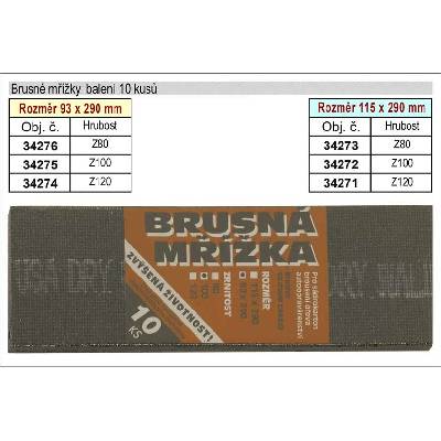 Brusná mřížka 93x290mm zrno 80 10ks