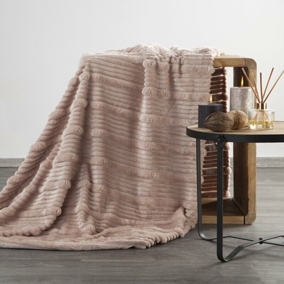 Takoy Deka 200x220 cm pudrová, fleecová s 3D vzorem NINA-HF-476530 | 220 x 200 cm