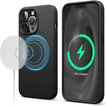 elago Soft Silicone MagSafe Case - силиконов (TPU) калъф с MagSafe за iPhone 13 Pro (черен)