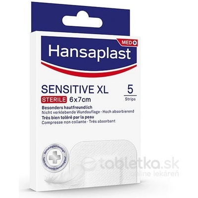 Hansaplast SENSITIVE XL Sterile náplasť 6 x 7 cm 5 ks