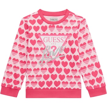 Guess Блуза с дълъг ръкав Guess - С розови сърца, розова, 18 м (20251-K5RQ01-KA6R4-P98L-18M)