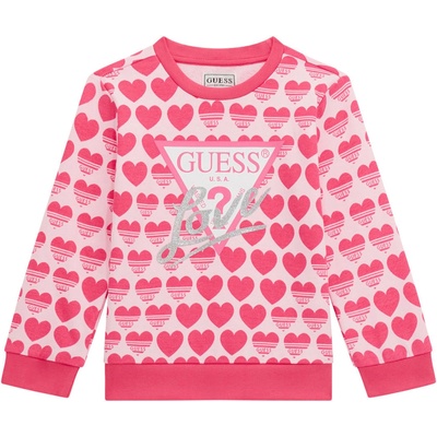 Guess Блуза с дълъг ръкав Guess - С розови сърца, розова, 18 м (20251-K5RQ01-KA6R4-P98L-18M)