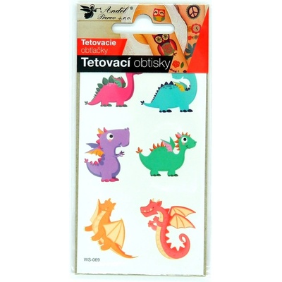 Tetovací obtisky Barevní dinosauři 10 5 x 6 cm