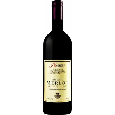 Plantaže Crnogorski Merlot červené suché 2019 13,5% 0,75 l (čistá fľaša)