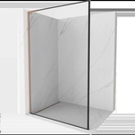 Mexen Kioto L душ екран Walk-in 110 x 200 см, черна рамка, четкана мед - 800-110-103-65-70 (800-110-103-65-70)