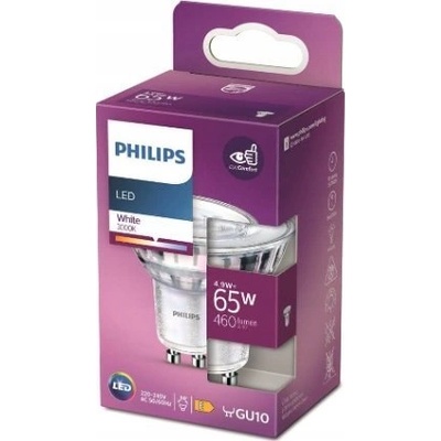 Philips Philips 8719514308596 светодиодна лампа Бяла 3000 K 4, 9 W GU10 E (929002981055)