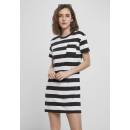 Urban Classics dámske šaty Ladies Stripe Boxy Tee Dress black/white