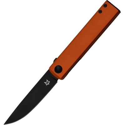 Fox Knives FOX CHNOPS NEREZOVÁ OCEL BECUT TOP SHIELD ČEPEL, HLINÍKOVÁ ORANŽOVÁ RUKOJEŤ