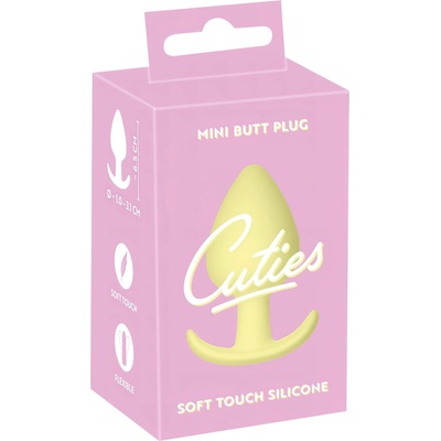 Cuties Мини анален плъг Cuties - силикон, жълт (3, 1 см)