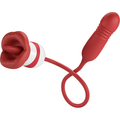 Pretty Love Ashlynn Thrusting & Licking Double Vibrator Red