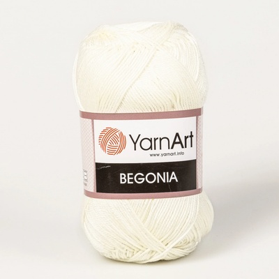 YarnArt Pletací / háčkovací příze YarnArt BEGONIA 0326 světle žlutá, jednobarevná, mercerovaná, 50g/169m