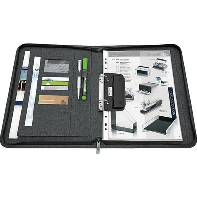 WEDO Папка за конференции, А4, полиестер, 2 пръстена, WEDO "College", сива 058352412 (058352412)