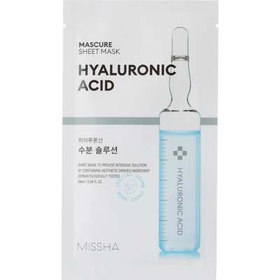 Missha Mascure Hydra Solution Sheet Mask Hyaluron Acid Textílna maska s kyselinou hyalurónovou 27 ml