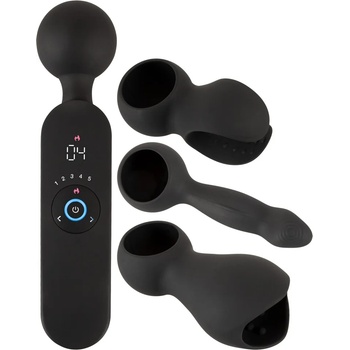 Image 1 of Couples Choice Wand Vibrator with 3 Attachments Black