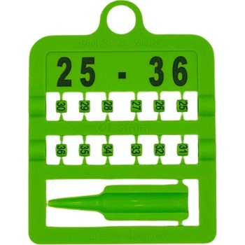 E-Z Split Ring Kroužky číselné, 3 mm/ zelené 25-36