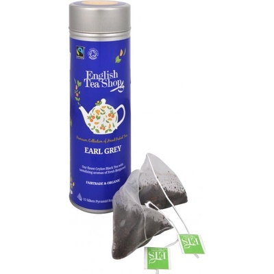 ETS Černý čaj Earl Grey s bergamotem plechovka s 15 pyramidkami
