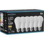 Mexen Nova 6x LED крушка E27, A60, 12W, Топла - 3000K, 1260 lm - L100-E27-1230-01x06 (L100-E27-1230-01x06)