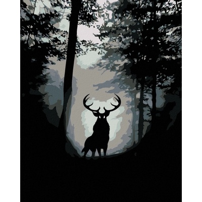 zuty Malování podle čísel Jelen v temném hvozdu 80 x 100 cm bez rámu a bez vypnutí plátna 8596530037064