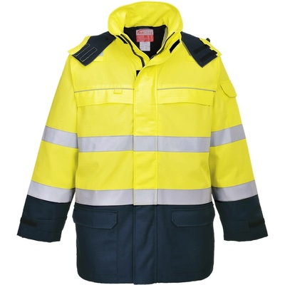Portwest FR79 BIZFLAME MULTI ARC HI VIS Nehorľavá bunda Fluorescenčno žltá Námornícka modrá