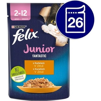 Felix Fantastic Junior s kuřetem v želé 26 x 85 g