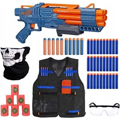 Nerf Elite 2.0 Ranger PD-5 F4186 + terče + vesta + ochranné brýle + šátek + 30 šípů