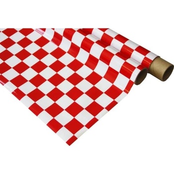 Super Flying Model IronOnFilm фолио за гладене на квадрати бяло/червено 0.6x2m