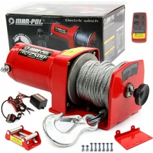 Elektrický navijak 12V Mar-Pol 2500 lbs diaľkové ovládanie 15 m