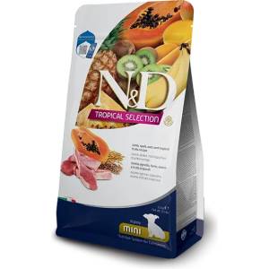 Farmina N&D Tropical Selection Puppy MINI Lamb and Tropical fruits -Пълноценна суха храна за подрастващи кученца от дребни породи с агнешко, спелта, овес и тропически плодове, 1.5 кг