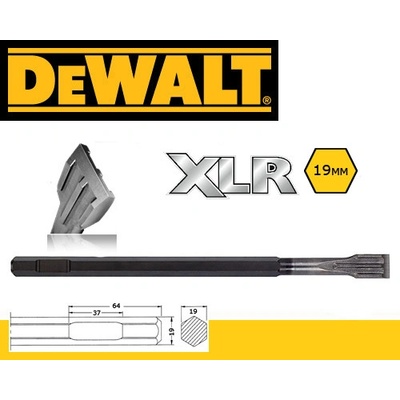 Sekáč plochý šestihran 19mm, 25x400mm - DT6958 XLR DeWalt - výprodej (1ks)