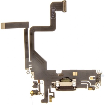 Apple Оригинален резервен лентов кабел с USB-C конектора и долните микрофони за iPhone 15 Pro - Apple iPhone 15 Pro System Connector and Flex Cable (черен)