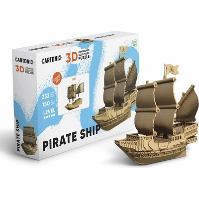 Cartonic 3D PUZZLE Pirátská loď PIRATE SHIP 232 ks