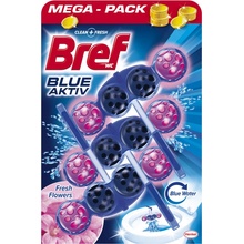 Bref Power Aktiv tuhý WC blok Fresh Flowers 3 x 50 g