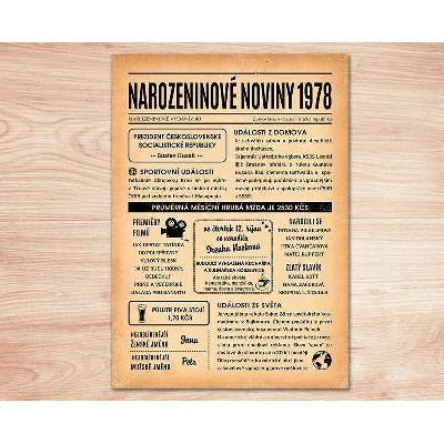 Narozeninové noviny 1978 - jednostranné