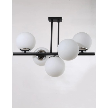 Image 1 of Squid Lighting Черно-бяла лампа за таван със стъклен абажур ø 15 cm Sail - Squid Lighting (2022023000008)